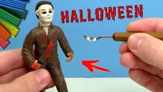 MAKING MICHAEL MYERS HALLOWEEN | Modelling Clay TUTORIAL