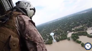 Navy Helicopters Rescue Hurricane Harvey Victims