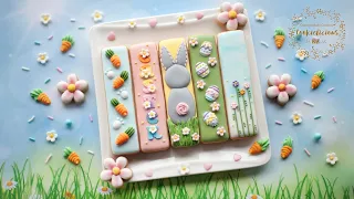 How to decorate EASTER COOKIE STICKS in 5 cute designs ~ BONUS: Royal Icing Roses tutorial inside!