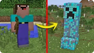 NOOB MINECRAFT VS CREEPER DE DIAMANTE GIGANTE TROLL NOOB ES TROLLEADO POR CREEPER EN MINECRAFT