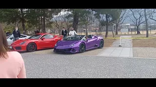 LAMBORGHINIランボルギーニ搬入その４爆音サウンドとPeopleのメタリックがGOOD京都スーパーカーFES2022.3.13