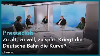 Presseclub: "Zu alt, zu voll, zu spät: Kriegt die Deutsche Bahn die Kurve?"