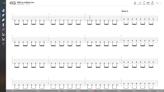 U2 - With Or Without You (BASS TAB PLAY ALONG)