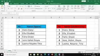 Convert Space to Underscore in Microsoft Excel