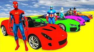 Car stunt super hero game spider man,super man,bat man, gameplaytoo