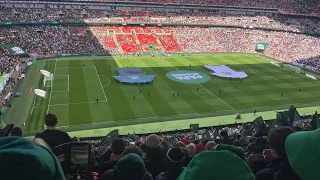Plymouth Argyle Fans Sing The Janner Song pre Papa Johns Trophy Final vs Bolton Wanderers at Wembley