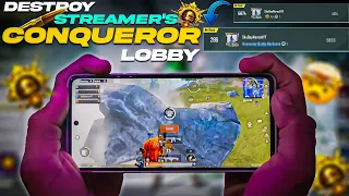 How To Get Conqueror | Destroy Streamers In Conqueror Lobby | BGMI 1v4 Best Clutches In Conqueror