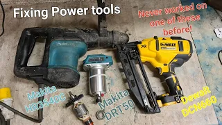 More Makita and Dewalt power tools repairs, plus a new tool I have never worked on before. DRT50