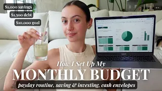 How I Budget For A New Month: cash budget, debt repayment, + my money goals | Monthly Money Reset