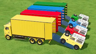 TRANSPORT OF COLORS ! LAND ROVER TRANSPORTING COLORED TRUCKS ! Farming Simulator 22