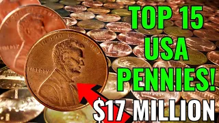 TOP 15 MOST VALUABLE USA PENNIES COINS IN THE WORLD!!