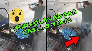 ¡Esta Hidrolavadora Industrial CASI TIRA a nuestro COMPAÑERO! | 5000 PSI de PRESIÓN #shorts