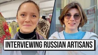 RUSSIAN FOLK ARTS AND CRAFTS MARKET. Interviewing craftsmen. Learn Russian B2+. Vlog with subtitles