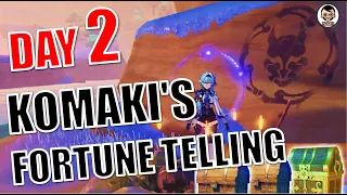[Day 2] Komaki's Fortune Telling | 1 Precious and 4 Common Chests & 2 Achievements | Genshin Impact