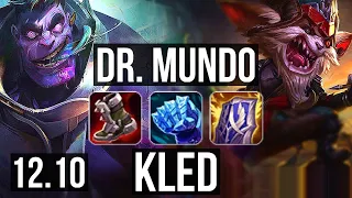 MUNDO vs KLED (TOP) | Rank 9 Mundo, 300+ games, 10/4/11, Dominating | KR Grandmaster | 12.10