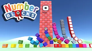 Can Numberblocks 1-10 Knock Down 100?  Fun Experiment with Colliding 1kg  Blocks