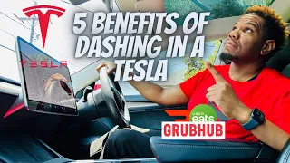 5 BENEFITS of DOORDASHING in a TESLA! | DoorDash ride a long