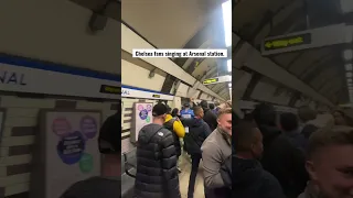 Chelsea fans singing at Arsenal station. Arsenal 3-1 Chelsea. 02.05.23