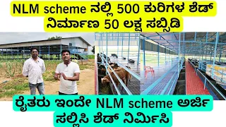 NLM scheme ನಲ್ಲಿ 500 ಕುರಿಗಳ ಶೆಡ್ ನಿರ್ಮಾಣ |  50 ಲಕ್ಷ subscidy | ರೈತರು ಇಂದೇ ಅರ್ಜಿ ಸಲ್ಲಿಸಿ