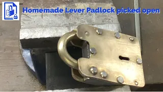 523. Homemade 4 lever padlock made from scrap materials with squire 440 bolt & levers picked open