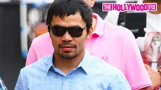 Manny Pacquiao & His Entourage Pull Up To Jimmy Kimmel Live! To Promote His Floyd Mayweather Fight