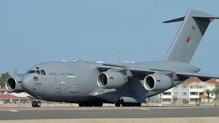 Royal Air Force A400 & C-17 Powerful Take Offs From Gibraltar