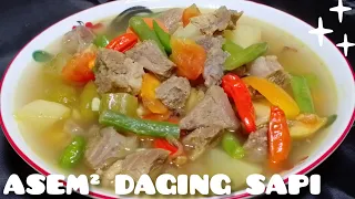 RESEP ASEM-ASEM DAGING SAPI | Cuma Di Iris Rasanya Istimewa Banget