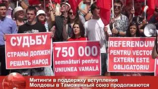 Митинги в поддержку вступления Молдовы в Таможенный союз продолжаются