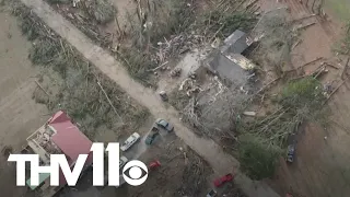 Cleaning up after storm damage in Arkansas