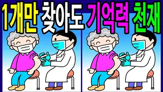 🌈【틀린그림찾기/치매예방】 60대 1개만 찾아도 치매 안심! 기억력 집중력 향상! 문제 다 찾으면 아이큐 160 도전! 【다른그림찾기/두뇌운동】