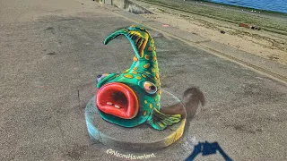 3D Chalk Art Step-by-step