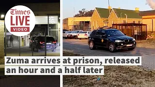 Former president Jacob Zuma arrives at prison, released an hour and a half later