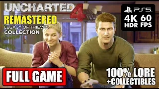 UNCHARTED 4 REMASTERED [4K 60FPS HDR PS5] Full Game Walkthrough - 100% Collectibles & Lore