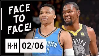 Russell Westbrook vs Kevin Durant CRAZY Battle Highlights 2018.02.06 Thunder vs Warriors - EPIC!