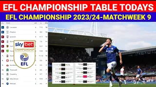 EFL Championship Table Updated Today Matchweek 9 September 30,2023 ¦ EFL Championship 2023/2024