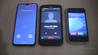 Incoming call&Outgoing call at the Same Time Samsung Galaxy A40+Iphone 3Gs+htc