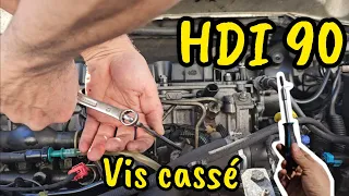 2.0 HDI CITROËN BERLINGO FUME, CATASTROPHE VIS INJECTEUR, EXCTRACTION GOUJON CASSÉE 🫡