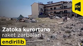 Aftermath of shelling in Zatoka resort near Odessa