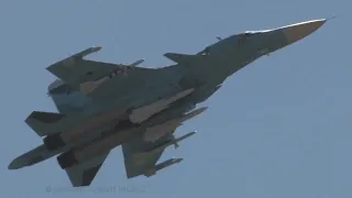 SUKHOI SU-34 DEMO WITH FULL WEAPON LOAD @ MAKS AIRSHOW