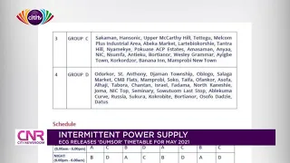 ECG releases 'dumsor' timetable for May 2021 | Citi Newsroom