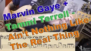 Marvin + Tammi - Ain't Nothing Like The Real Thing [BASS COVER] - with notation and tabs