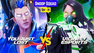 Squad Clashes Day - 26 | Div - II | You Just Lost VS Vicinity esports | Valorant Live | Snoop Squad