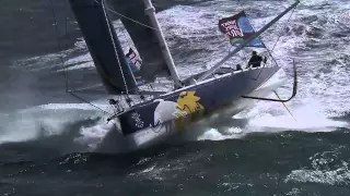 Clip hélico - Mono 60 Edmond de Rothschild dans la brise (30 noeuds) - VI