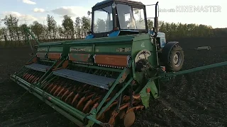 Сеялка Amazone D9-60 и трактор МТЗ 1221