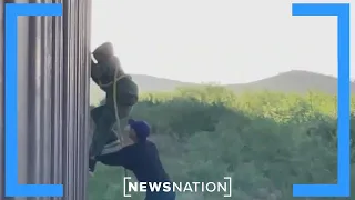 Video: Migrants use system of ropes, ladder to cross border wall | Elizabeth Vargas Reports