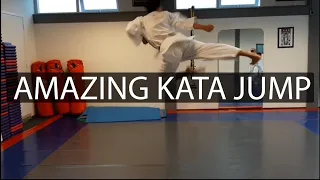 Great Kata jump with kick in the air