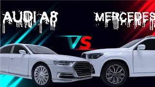 1:24 Scale| Mercedes Benz VS Audi A8| Diecast Model unboxing| Diecast Cartech|with lights and sound