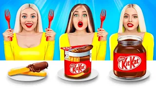 No Hands, One Hand and Two Hands Eating Challenge | Crazy Wars with Decorate Food RATATA BRILLIANT