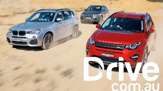 Land Rover Discovery Sport v BMW X3 v Audi Q5 Comparison | Drive.com.au