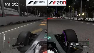 F1 Game Comparison (2010 - 2017 Marina Bay Street Circuit (Singapore) Hotlaps)